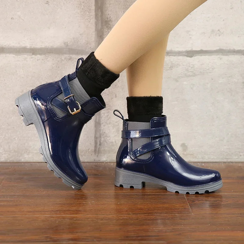 Bottines de Plie Imperméables en Caoutchouc – Mode Extérieure 4 Saisons