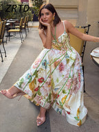 Robe longue à bretelles pour femmes, Sexy, plissée, col en v, dos nu, sans manches, ligne a, Robes de vacances, couleur unie, décontractée, été, 2025