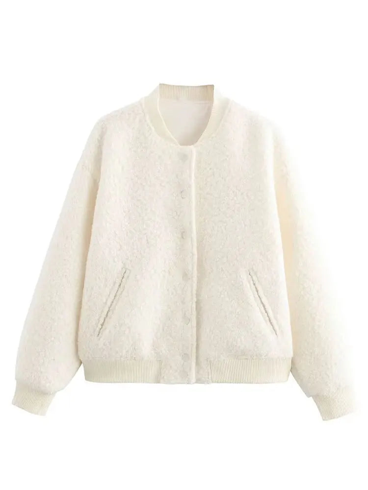 HH 2025 vestes beiges solides décontractées pour femmes printemps à manches longues simple boutonnage avec poches col montant manteaux de mode