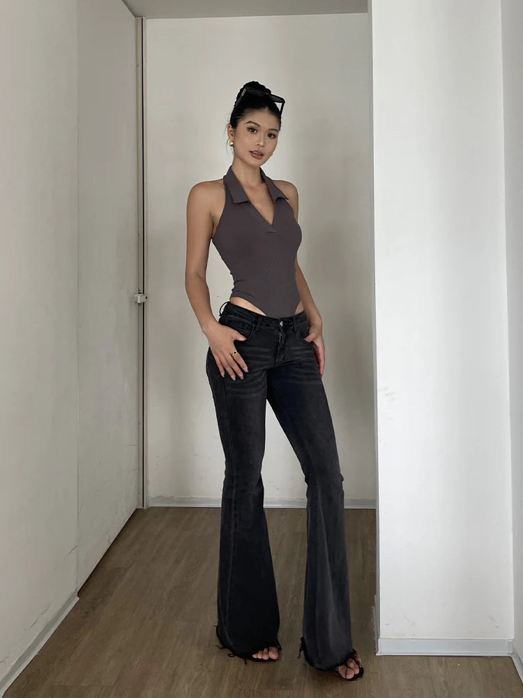Body Dos Nu en Soie Femme - Top Sexy Slim Womengaga