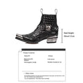Bottes Mi-Mollet Style Punk Chic à Bout Pointu et Détails Métalliques