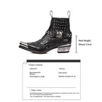 Bottes Mi-Mollet Style Punk Chic à Bout Pointu et Détails Métalliques