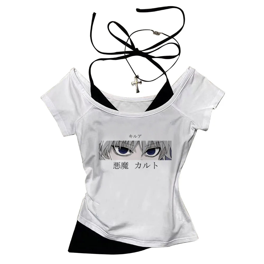 Crop Top Hunter x Hunter - T-Shirt Killua Hisoka Y2K