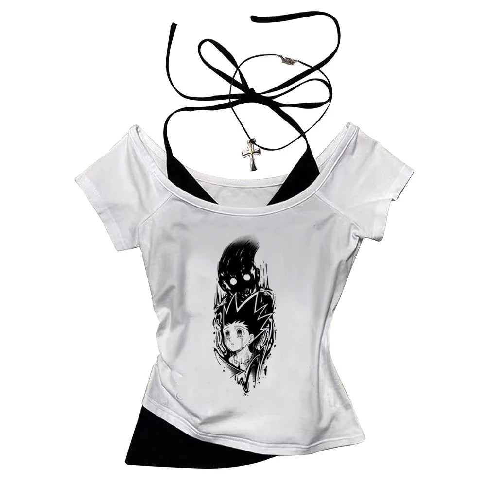 Crop Top Hunter x Hunter - T-Shirt Killua Hisoka Y2K