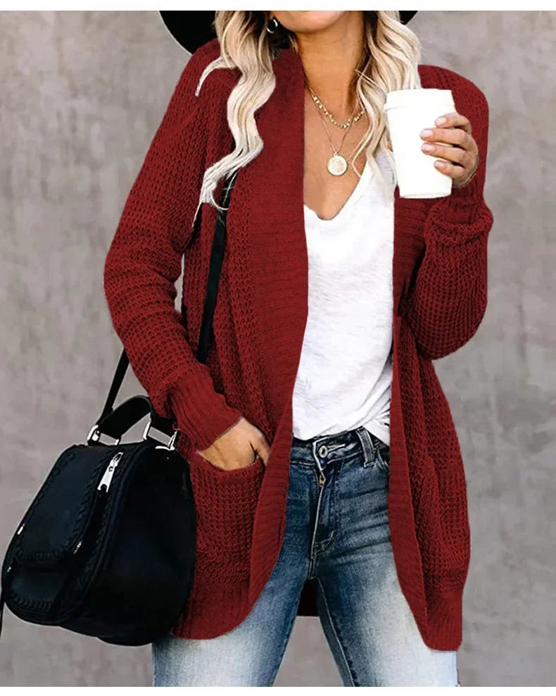 Gilet Long Tricoté Harajuku Streetwear pour Femme - VISIVANE