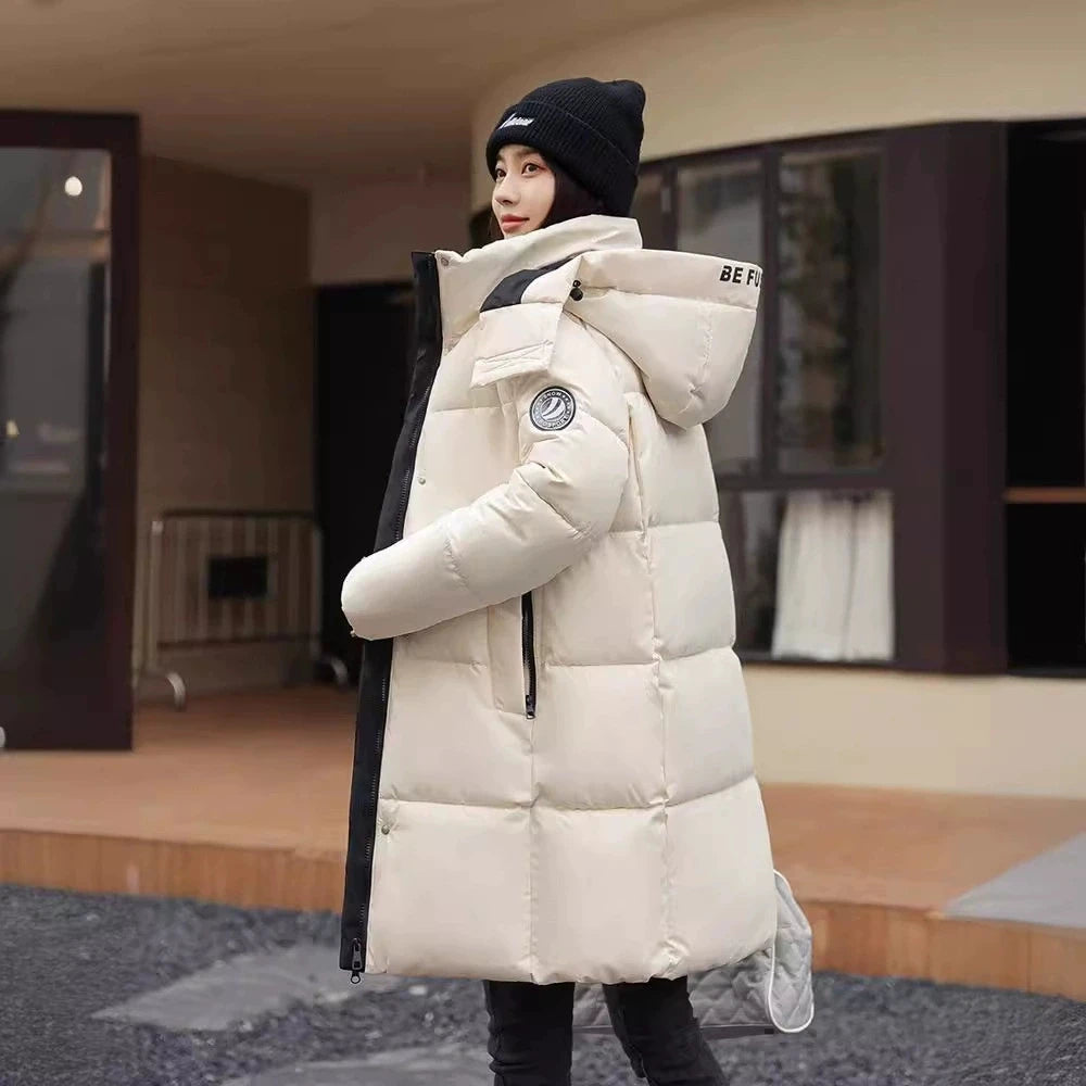 Manteau Long d'Hiver pour Femme – Parka Épaisse et Ample Style Coréen
