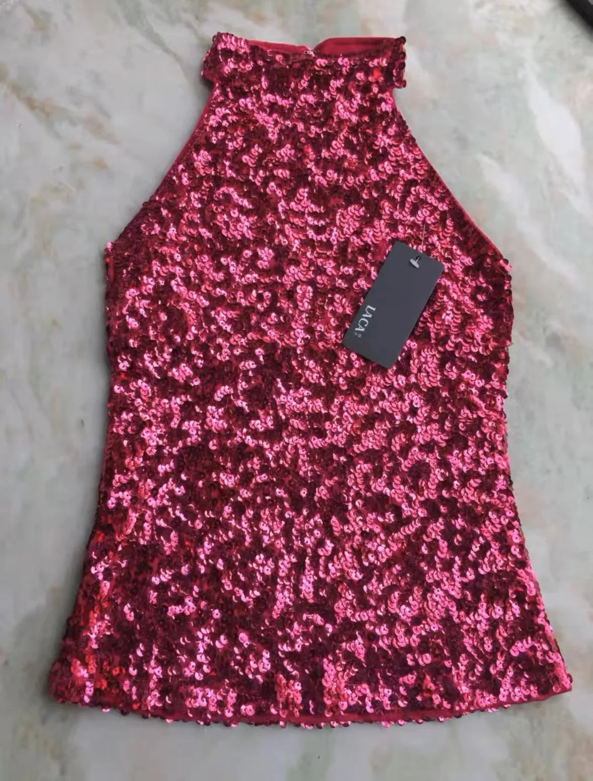 Débardeur Paillettes Femme - Top Clubwear Sexy