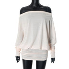 T-Shirt Asymétrique Épaule Dénudée - Haut Fluide Sexy