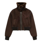 Manteau à col montant décontracté pour femme, décoration de sangle ast, veste double face adt, nouveaux abonnés, automne et hiver