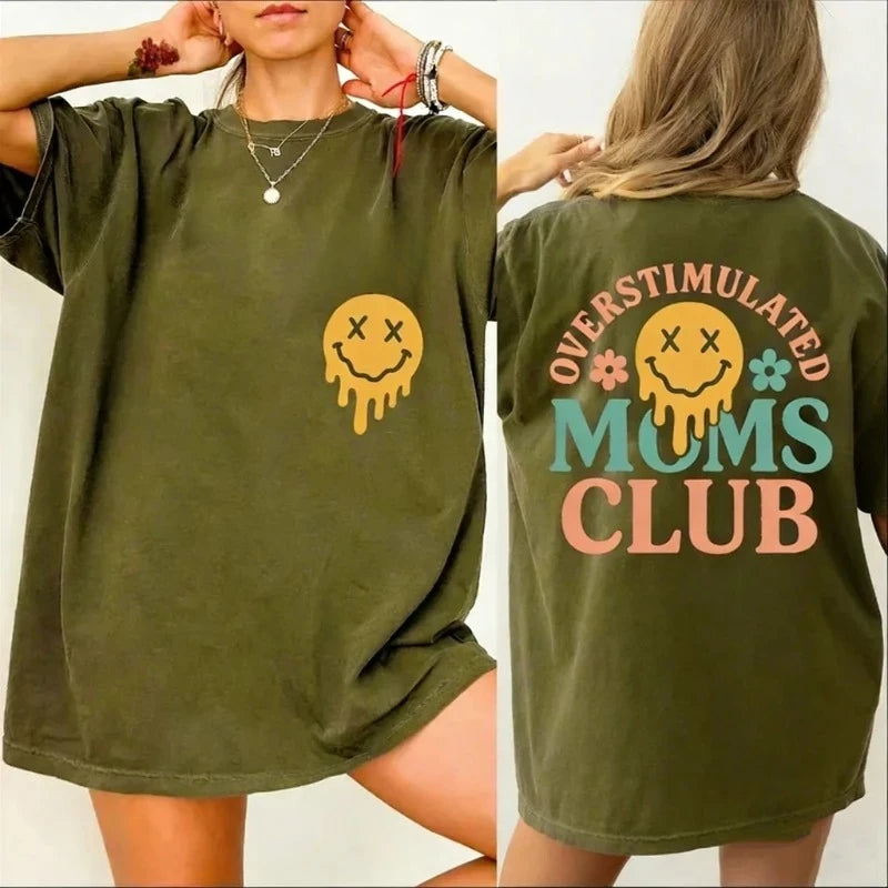 T-Shirt Maman Surstimulée 100% Coton - Humour Fête des Mères