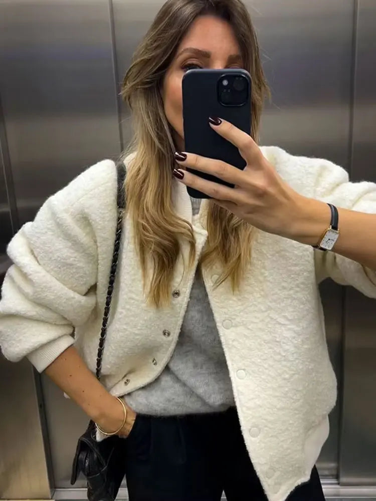 HH 2025 vestes beiges solides décontractées pour femmes printemps à manches longues simple boutonnage avec poches col montant manteaux de mode