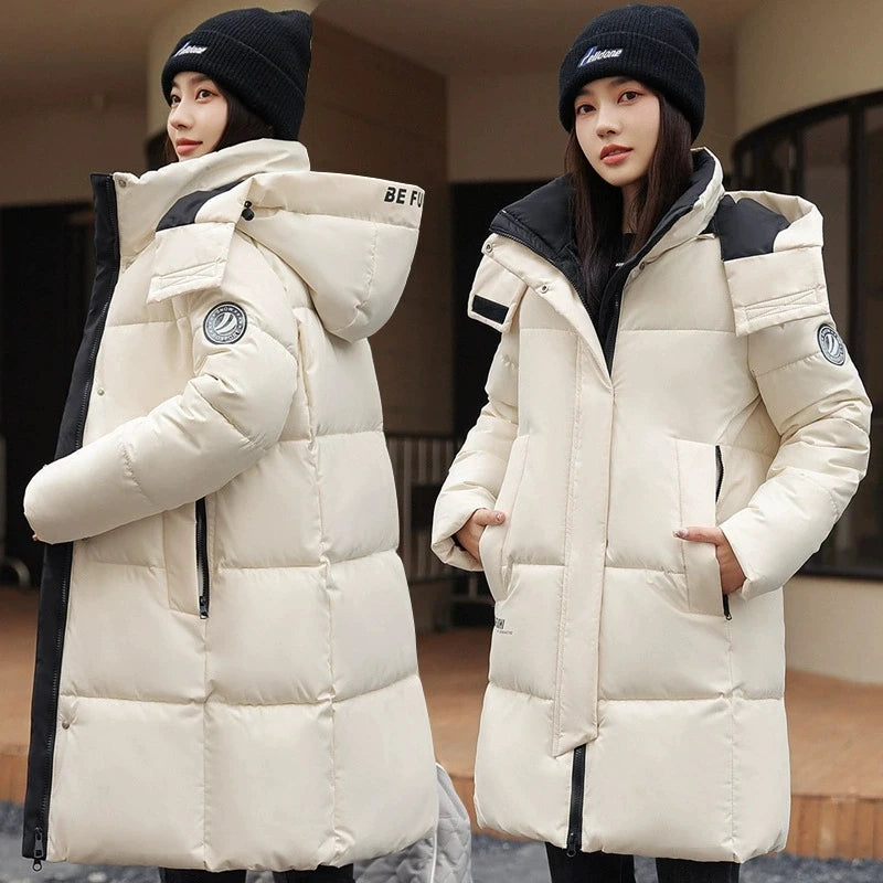 Manteau Long d'Hiver pour Femme – Parka Épaisse et Ample Style Coréen