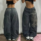 Jean Baggy Oversize Imprimé Y2K – Style Harajuku, Grunge & Hip-Hop