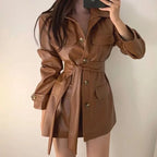 Veste en cuir chic coréenne pour femme, coupe ajustée, style motard, en similicuir PU, coupe-vent, pour le printemps et l'automne