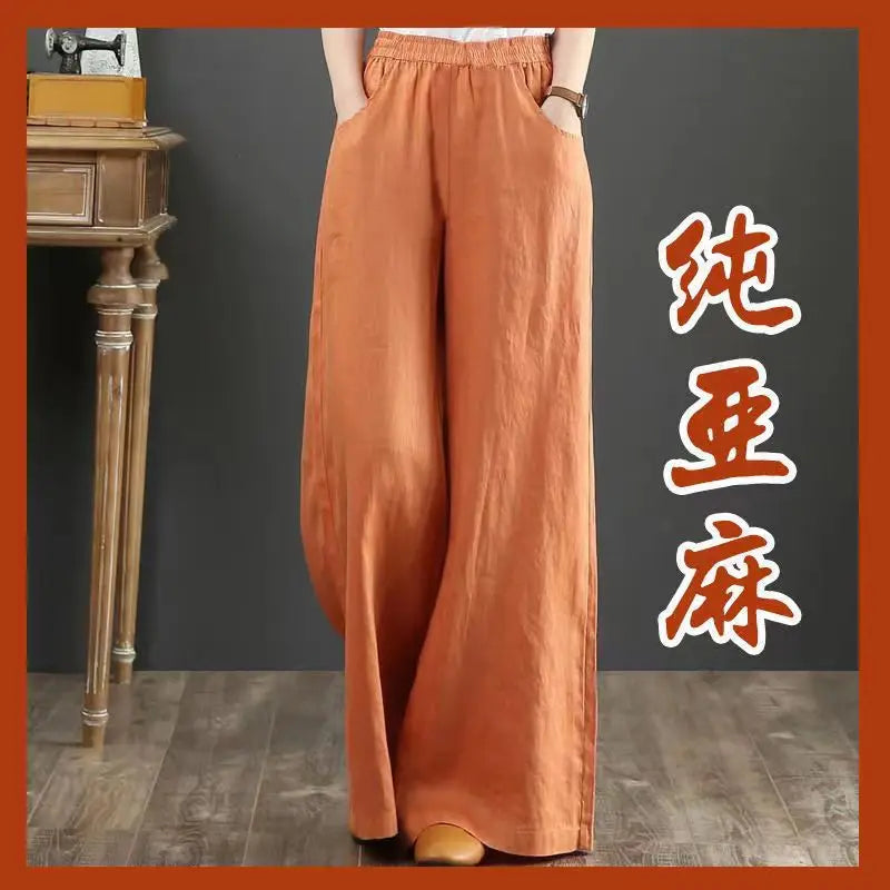 Pantalon en Lin et Coton pour Femme – Coupe Bloomers Fluide et Style Zen
