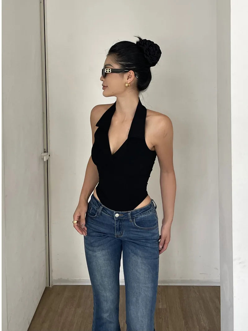 Body Dos Nu en Soie Femme - Top Sexy Slim Womengaga
