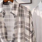 Chemise à Carreaux en Mousseline Légère pour Femme – Look d'Été Décontracté Fictitni