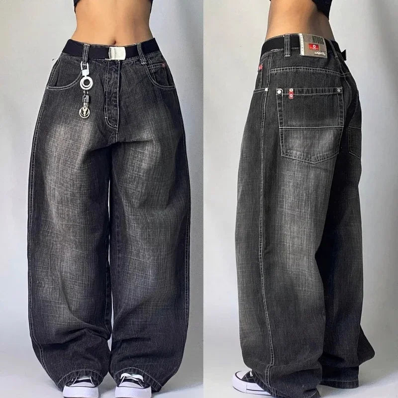 Jean Baggy Oversize Imprimé Y2K – Style Harajuku, Grunge & Hip-Hop