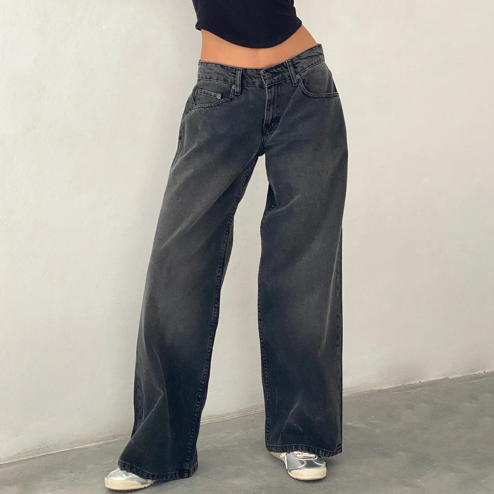 Jean Baggy Y2K pour Femme – Coupe Droit Style Boyfriend & Streetwear
