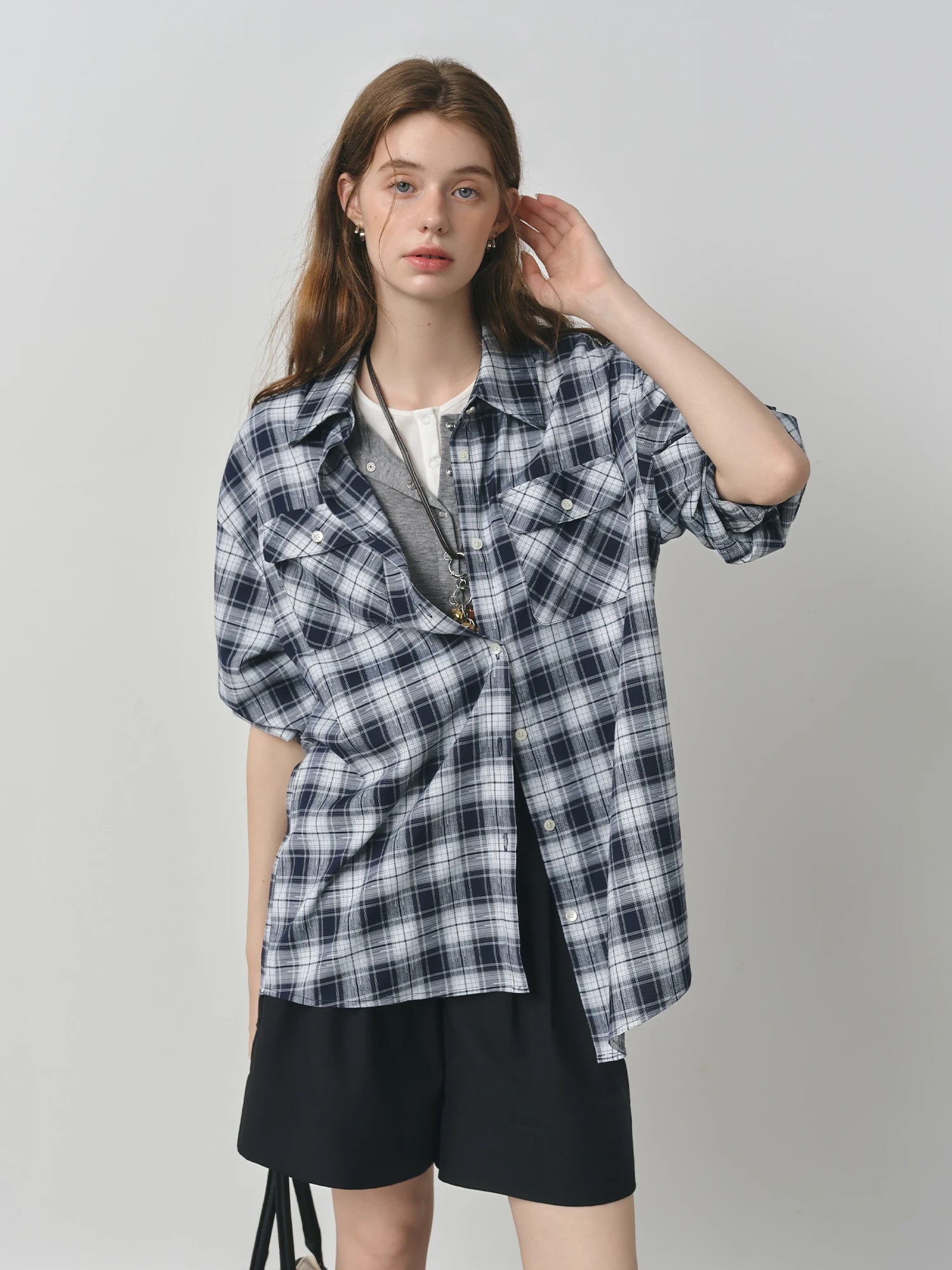 Chemise à Carreaux Rétro Américain pour Femme - FSLE FANSILANEN