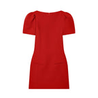 Les nouveaux produits pour femmes ETJ 2025 sont élégants et élégants Robe courte à col bateau et manches courtes avec robe noire plissée