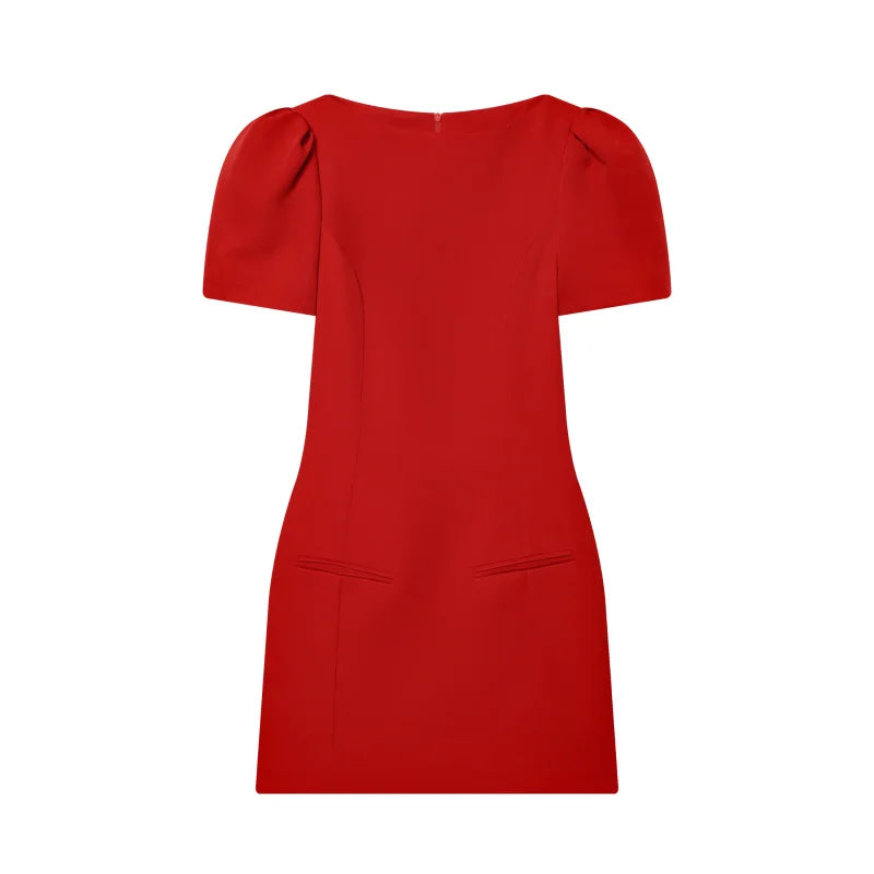 Les nouveaux produits pour femmes ETJ 2025 sont élégants et élégants Robe courte à col bateau et manches courtes avec robe noire plissée