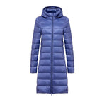 Combinaison à capuche en duvet de canard blanc pour femme, ultra légère, pliable, X-long, mère d'âge moyen, décontracté, nouvelle arrivée, 2024