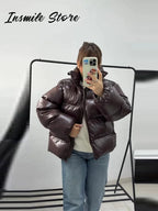 Doudoune Hiver Chocolat Oversize pour Femme - Chin.Sweety