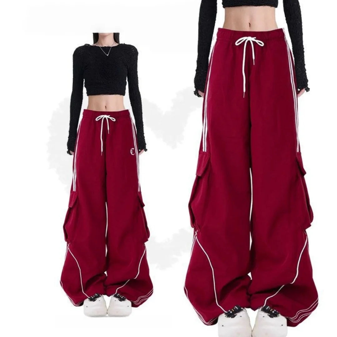 Pantalon Cargo Y2K à Jambes Larges – Style Streetwear Gothique & Hip Hop