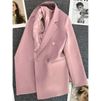 Blazer de Luxe Croisé à Double Boutonnage pour Femme