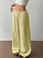 Pantalon Large Fluide à Taille Élastique - Confort Absolu