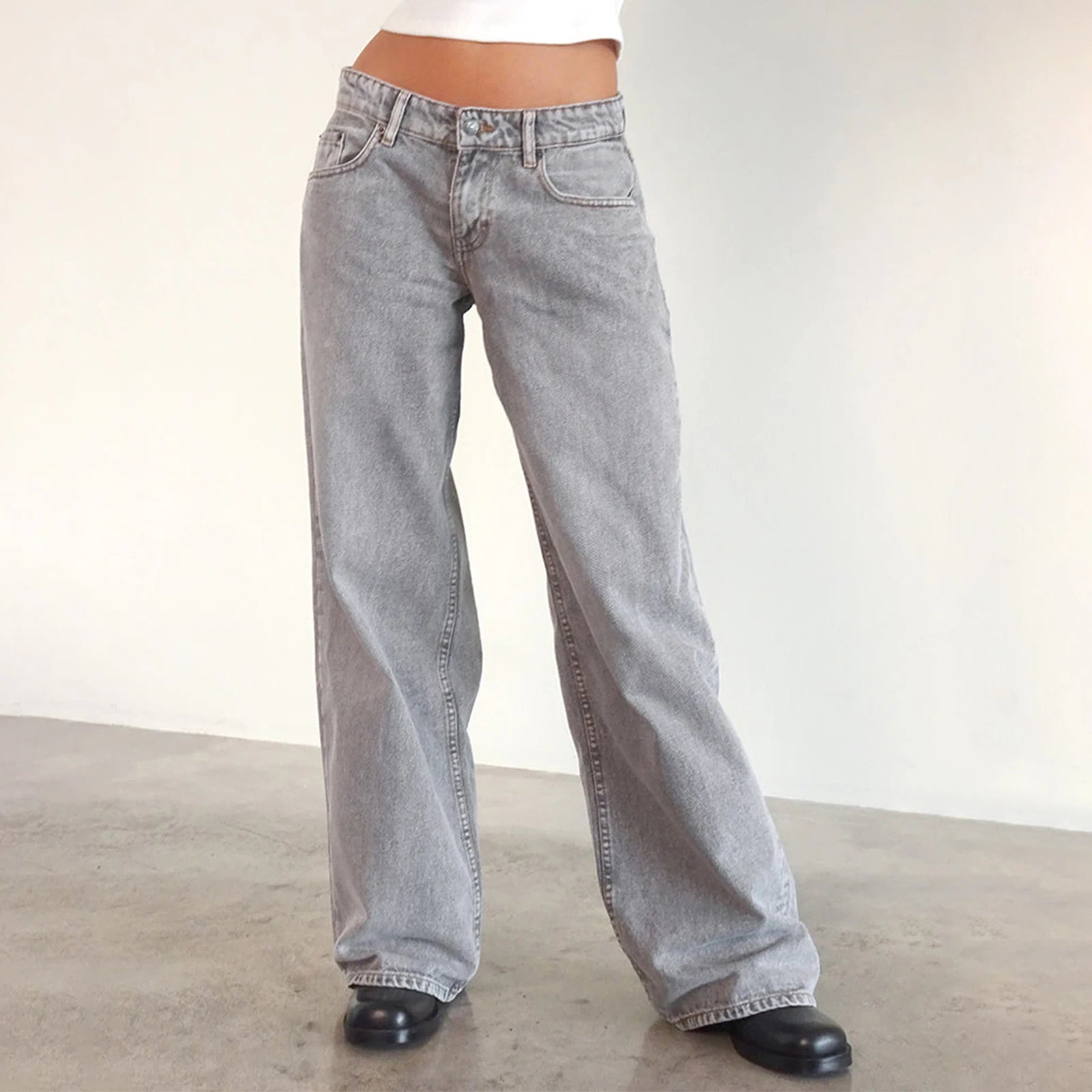 Jean Baggy Y2K pour Femme – Coupe Droit Style Boyfriend & Streetwear