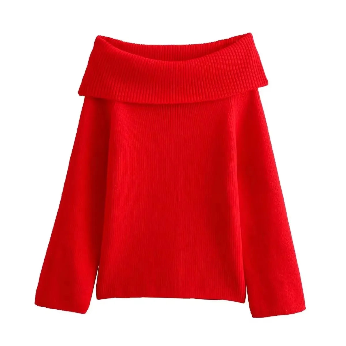 Pull Tricoté Épaules Dénudées Style Chic et Décontracté