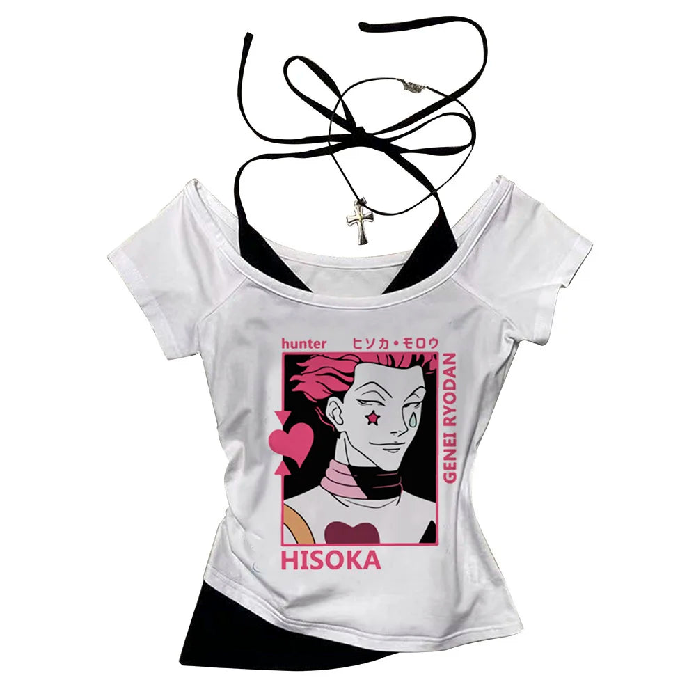 Crop Top Hunter x Hunter - T-Shirt Killua Hisoka Y2K