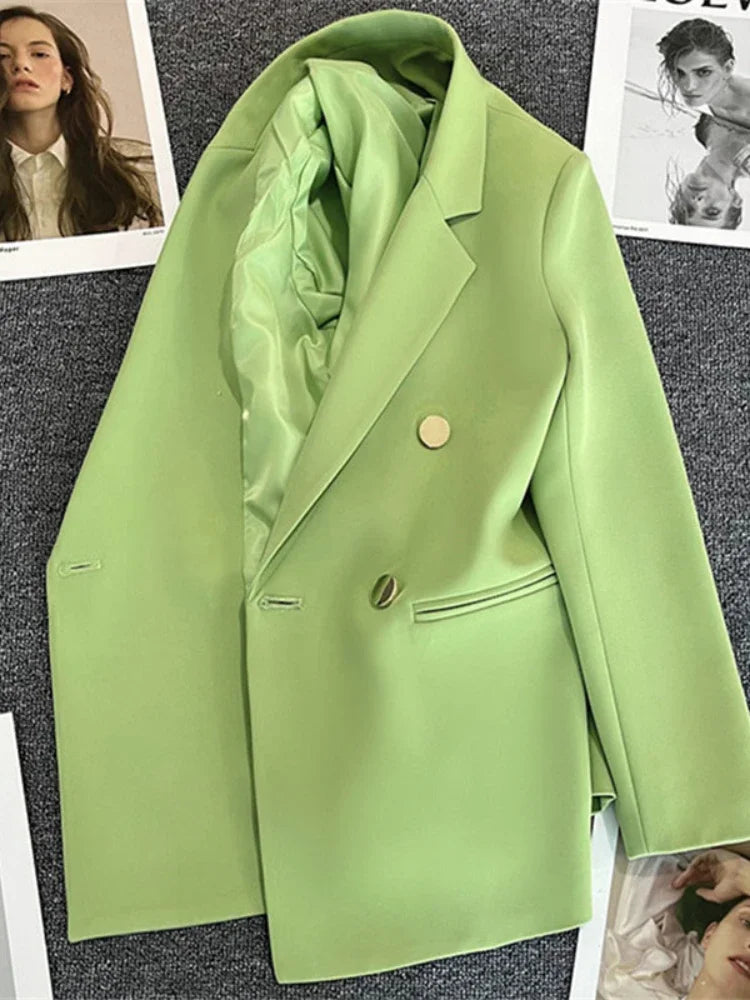 Blazer de Luxe Croisé à Double Boutonnage pour Femme