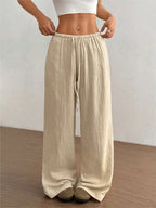 Pantalon Large Fluide à Taille Élastique - Confort Absolu