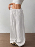 Pantalon Large Fluide à Taille Élastique - Confort Absolu
