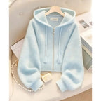 Sweat à Capuche Zippé Coupe Ample pour Femme – Gilet Décontracté Style "Lazy Wind" Automne-Hiver