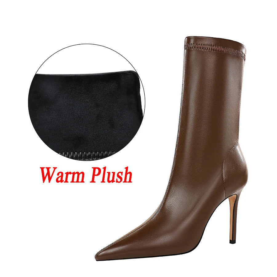 Bottes Mi-Mollet Élégantes à Talon Aiguille – Look Hiver Chic
