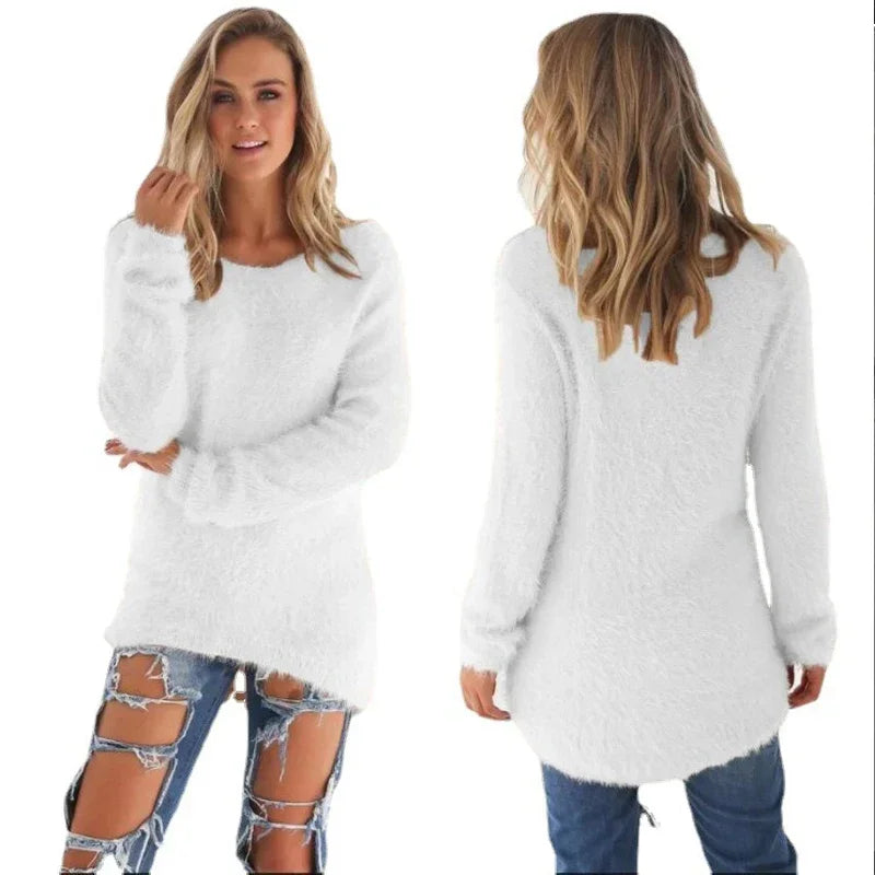 Pull Oversize en Coton Décontracté pour Femme – Sweat Col Rond Coupe Ample Style Hipster Streetwear