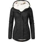 Manteau d'Hiver Épais à Capuche et Poches Amples pour Femme