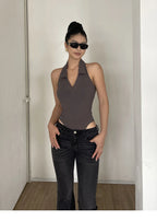Body Dos Nu en Soie Femme - Top Sexy Slim Womengaga