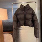 Veste courte rembourrée en coton à col montant pour femme, parkas épaisses, manteau chaud, nouvelle version coréenne, hiver