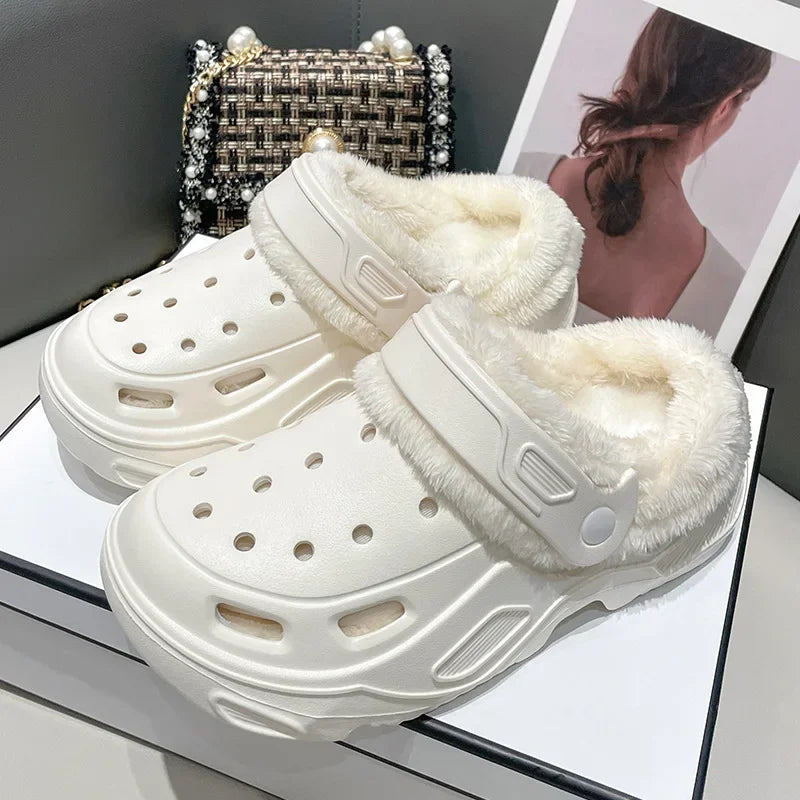 Sabots d'Hiver Doublés en Coton pour Homme et Femme – Confort Chaud & Semelle Épaisse