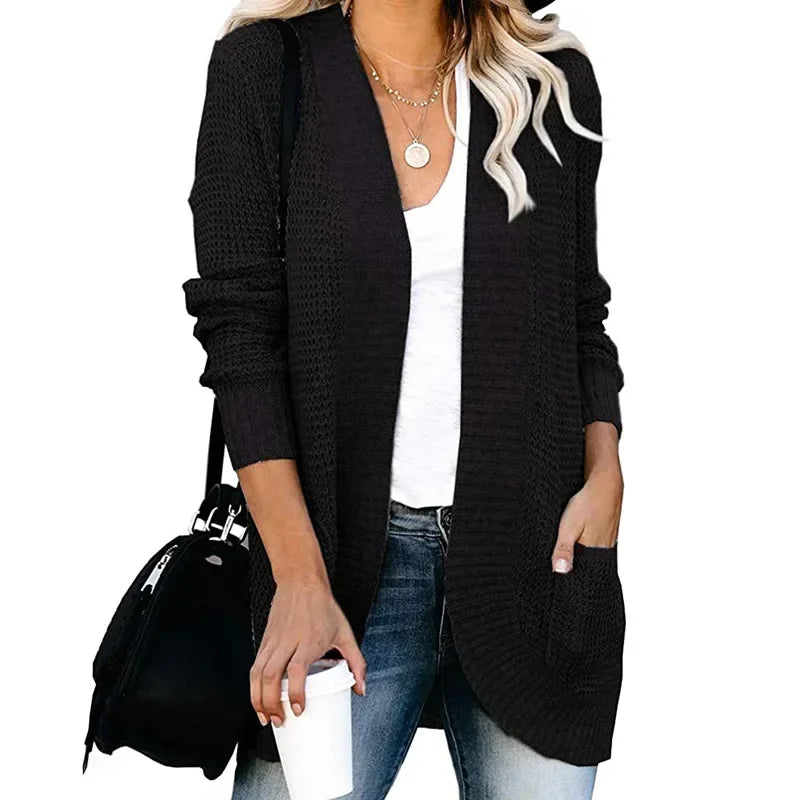 Gilet Long Tricoté Harajuku Streetwear pour Femme - VISIVANE