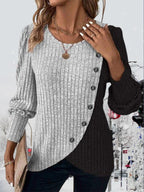 Pull Rayé Ample à Col Rond pour Femme - Style Casual