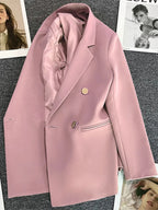 Blazer de Luxe Croisé à Double Boutonnage pour Femme