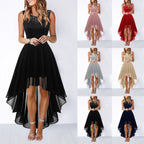Robe de Soirée Vintage en Dentelle pour Femme – Robe Formelle de Demoiselle d'Honneur avec Ourlet Irrégulier