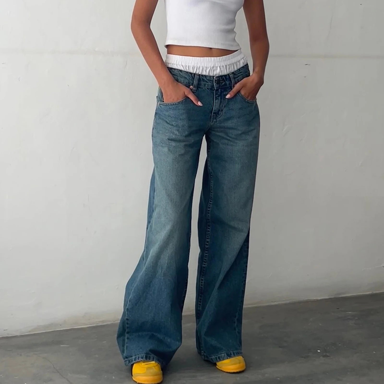 Jean Baggy Y2K pour Femme – Coupe Droit Style Boyfriend & Streetwear