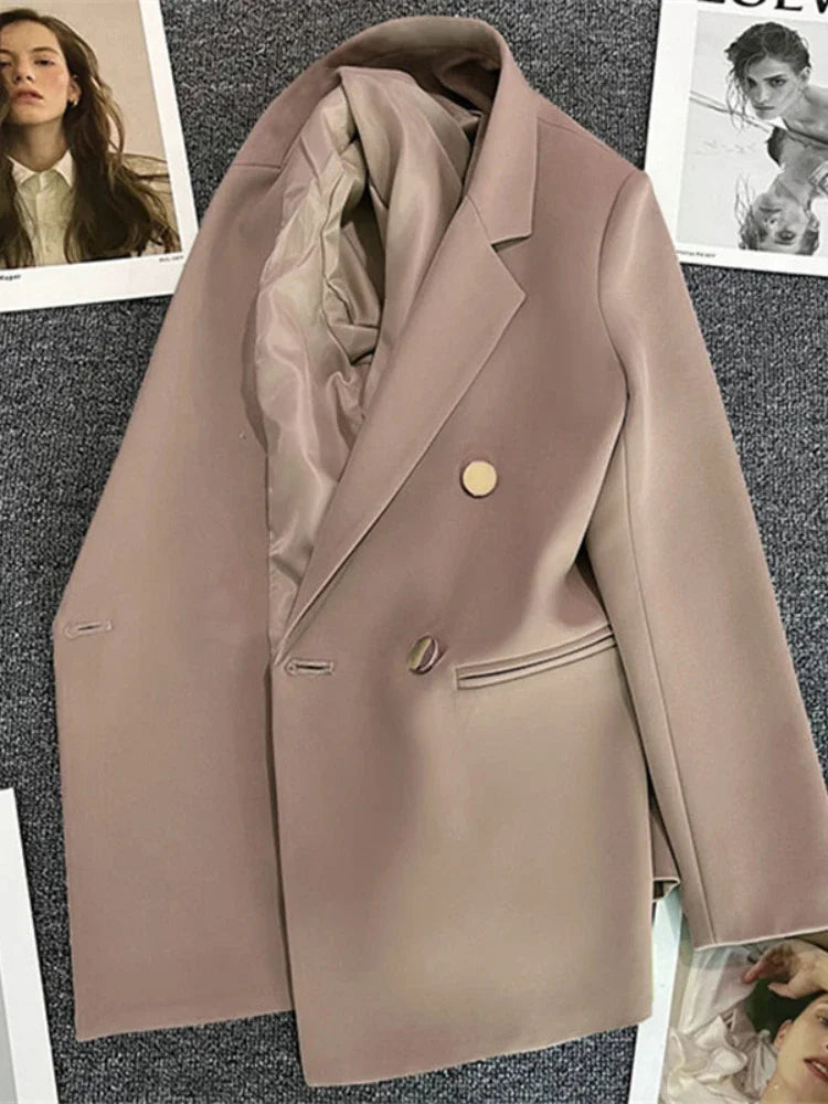 Blazer de Luxe Croisé à Double Boutonnage pour Femme